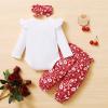 imageRenotemy Newborn Baby Girl Clothes Outfits Infant Romper Ruffle Floral Pants Cute Toddler Baby Girl Clothes SetValentinesfloral