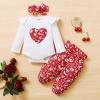 imageRenotemy Newborn Baby Girl Clothes Outfits Infant Romper Ruffle Floral Pants Cute Toddler Baby Girl Clothes SetValentinesfloral