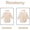 imageRenotemy Newborn Infant Baby Girl Clothes Cotton Linen Rompers Solid Ruffle Jumpsuits Infant Baby Clothes GirlBeige