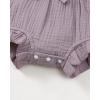 imageRenotemy Newborn Infant Baby Girl Clothes Cotton Linen Rompers Solid Ruffle Jumpsuits Infant Baby Clothes GirlPurple