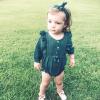 imageRenotemy Newborn Infant Baby Girl Clothes Cotton Linen Rompers Solid Ruffle Jumpsuits Infant Baby Clothes GirlSolid Greenlong Sleeve