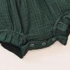 imageRenotemy Newborn Infant Baby Girl Clothes Cotton Linen Rompers Solid Ruffle Jumpsuits Infant Baby Clothes GirlSolid Greenlong Sleeve