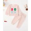 imageRenotemy Newborn Infant Baby Girl Clothes Outfits Fall Winter Long Sleeve Sweatshirts Pants Cute Baby Girl Outfits SetBeige Waffle