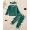 imageRenotemy Newborn Infant Baby Girl Clothes Outfits Fall Winter Long Sleeve Sweatshirts Pants Cute Baby Girl Outfits SetBlue Velour