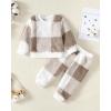 imageRenotemy Newborn Infant Baby Girl Clothes Outfits Fall Winter Long Sleeve Sweatshirts Pants Cute Baby Girl Outfits SetFlannel Plaid