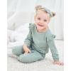 imageRenotemy Newborn Infant Baby Girl Clothes Outfits Fall Winter Long Sleeve Sweatshirts Pants Cute Baby Girl Outfits SetGreen