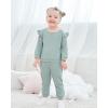 imageRenotemy Newborn Infant Baby Girl Clothes Outfits Fall Winter Long Sleeve Sweatshirts Pants Cute Baby Girl Outfits SetGreen