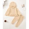 imageRenotemy Newborn Infant Baby Girl Clothes Outfits Fall Winter Long Sleeve Sweatshirts Pants Cute Baby Girl Outfits SetHoodie Beige