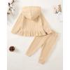 imageRenotemy Newborn Infant Baby Girl Clothes Outfits Fall Winter Long Sleeve Sweatshirts Pants Cute Baby Girl Outfits SetHoodie Beige