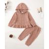 imageRenotemy Newborn Infant Baby Girl Clothes Outfits Fall Winter Long Sleeve Sweatshirts Pants Cute Baby Girl Outfits SetHoodie Dusky Pink