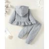 imageRenotemy Newborn Infant Baby Girl Clothes Outfits Fall Winter Long Sleeve Sweatshirts Pants Cute Baby Girl Outfits SetHoodie Grey