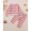 imageRenotemy Newborn Infant Baby Girl Clothes Outfits Fall Winter Long Sleeve Sweatshirts Pants Cute Baby Girl Outfits SetPink Strip