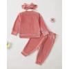 imageRenotemy Newborn Infant Baby Girl Clothes Outfits Fall Winter Long Sleeve Sweatshirts Pants Cute Baby Girl Outfits SetPink Velour