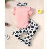 imageRenotemy Newborn Infant Baby Girl Clothes Summer Outfits Infant Romper Pants Cute Toddler Girl Clothes Gift SetFlare Pink