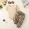 imageRenotemy Newborn Infant Baby Girl Clothes Summer Outfits Infant Romper Pants Cute Toddler Girl Clothes Gift SetLeopardapricot