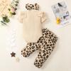 imageRenotemy Newborn Infant Baby Girl Clothes Summer Outfits Infant Romper Pants Cute Toddler Girl Clothes Gift SetLeopardapricot