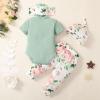 imageRenotemy Newborn Infant Baby Girl Clothes Summer Outfits Infant Romper Pants Cute Toddler Girl Clothes Gift SetLight Mint