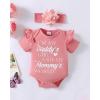 imageRenotemy Newborn Infant Baby Girl Clothes Summer Outfits Infant Romper Pants Cute Toddler Girl Clothes Gift SetPink Rose