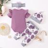 imageRenotemy Newborn Infant Baby Girl Clothes Summer Outfits Infant Romper Pants Cute Toddler Girl Clothes Gift SetPurples