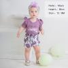 imageRenotemy Newborn Infant Baby Girl Clothes Summer Outfits Infant Romper Pants Cute Toddler Girl Clothes Gift SetShort Deep Purple