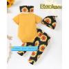 imageRenotemy Newborn Infant Baby Girl Clothes Summer Outfits Infant Romper Pants Cute Toddler Girl Clothes Gift SetYellow Sunflower