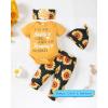 imageRenotemy Newborn Infant Baby Girl Clothes Summer Outfits Infant Romper Pants Cute Toddler Girl Clothes Gift SetYellow Sunflower