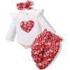imageRenotemy Newborn Baby Girl Clothes Outfits Infant Romper Ruffle Floral Pants Cute Toddler Baby Girl Clothes SetValentinesfloral