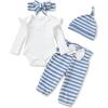White Blue Strip