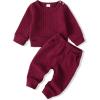 imageRenotemy Newborn Infant Baby Girl Clothes Outfits Fall Winter Long Sleeve Sweatshirts Pants Cute Baby Girl Outfits SetCotton Winered