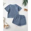 imageRenotemy Toddler Baby Boy Boy Summer Clothes Waffle Short Sleeve TShirt Short Pants Two Piece Solid Outfit Sports Short SetSolid Blue