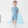 imageToddler Baby Boy Clothes Summer Outfits Cotton Short Sleeve TShirt Dinosaurs Shorts Set Boy Clothes Outfits SetCotton Linen Blue