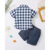 imageToddler Baby Boy Clothes Summer Outfits Cotton Short Sleeve TShirt Dinosaurs Shorts Set Boy Clothes Outfits SetDenim Blue