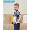 imageToddler Baby Boy Clothes Summer Outfits Cotton Short Sleeve TShirt Dinosaurs Shorts Set Boy Clothes Outfits SetSoft Blue Plaid