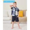 imageToddler Baby Boy Clothes Summer Outfits Cotton Short Sleeve TShirt Dinosaurs Shorts Set Boy Clothes Outfits SetSoft Blue Plaid