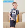 imageToddler Baby Boy Clothes Summer Outfits Cotton Short Sleeve TShirt Dinosaurs Shorts Set Boy Clothes Outfits SetSoft Blue Plaid