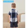 imageToddler Baby Boy Clothes Summer Outfits Cotton Short Sleeve TShirt Dinosaurs Shorts Set Boy Clothes Outfits SetSoft Blue Plaid