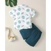 imageToddler Baby Boy Clothes Summer Outfits Cotton Short Sleeve TShirt Dinosaurs Shorts Set Boy Clothes Outfits SetWhite Blue