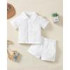 imageToddler Baby Boy Clothes Summer Outfits Cotton Short Sleeve TShirt Dinosaurs Shorts Set Boy Clothes Outfits SetWhite Linen