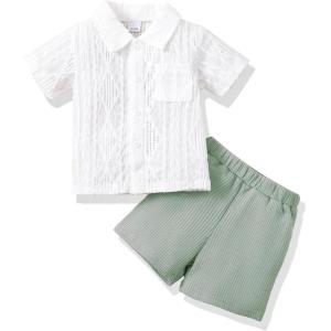 imageToddler Baby Boy Clothes Summer Outfits Cotton Short Sleeve TShirt Dinosaurs Shorts Set Boy Clothes Outfits SetBeige Shirt
