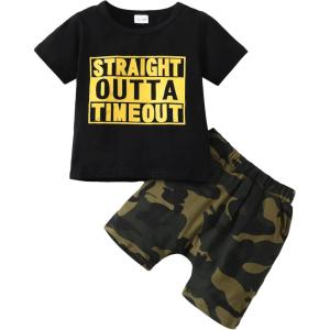 imageToddler Baby Boy Clothes Summer Outfits Cotton Short Sleeve TShirt Dinosaurs Shorts Set Boy Clothes Outfits SetBlack