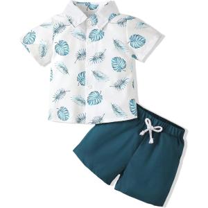 imageToddler Baby Boy Clothes Summer Outfits Cotton Short Sleeve TShirt Dinosaurs Shorts Set Boy Clothes Outfits SetWhite Blue