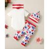 imageRenotemy Newborn Infant Baby Girl Clothes Summer Outfits Infant Romper Pants Cute Toddler Girl Clothes Gift Set4th of July White