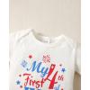 imageRenotemy Newborn Infant Baby Girl Clothes Summer Outfits Infant Romper Pants Cute Toddler Girl Clothes Gift Set4th of July White