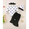 imageRenotemy Preemie Newborn Baby Girl Clothes Infant Romper Fall Winter Outfits Gifts for Girls Cute Bell Bottoms Pant SetsBlack