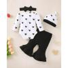 imageRenotemy Preemie Newborn Baby Girl Clothes Infant Romper Fall Winter Outfits Gifts for Girls Cute Bell Bottoms Pant SetsBlack