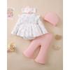 imageRenotemy Preemie Newborn Baby Girl Clothes Infant Romper Fall Winter Outfits Gifts for Girls Cute Bell Bottoms Pant SetsPink Heart