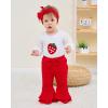 imageRenotemy Preemie Newborn Baby Girl Clothes Infant Romper Fall Winter Outfits Gifts for Girls Cute Bell Bottoms Pant SetsRed Strawberry