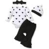 imageRenotemy Preemie Newborn Baby Girl Clothes Infant Romper Fall Winter Outfits Gifts for Girls Cute Bell Bottoms Pant SetsBlack