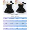 imageRenotemy Baby Girl Flower Dress Summer Tutu Tulle Boho Princess Wedding Birthday Party Dresses for Infant Girls 018 MonthsBlack Sequin