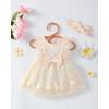 imageRenotemy Baby Girl Flower Dress Summer Tutu Tulle Boho Princess Wedding Birthday Party Dresses for Infant Girls 018 MonthsCreamy White Lace